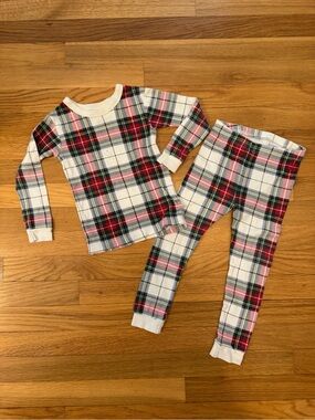 GAP Plaid Long-Sleeve Kids Pajama Set - Red, Green, Blue & Cream